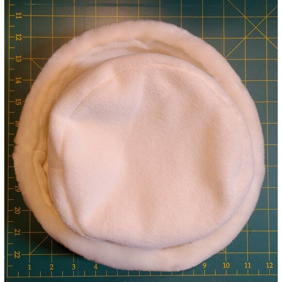 Vintage Reflections faux Ivory Fur Short Brim Quilting Hat Retro WOMEN Rose Pin - Picture 10 of 16